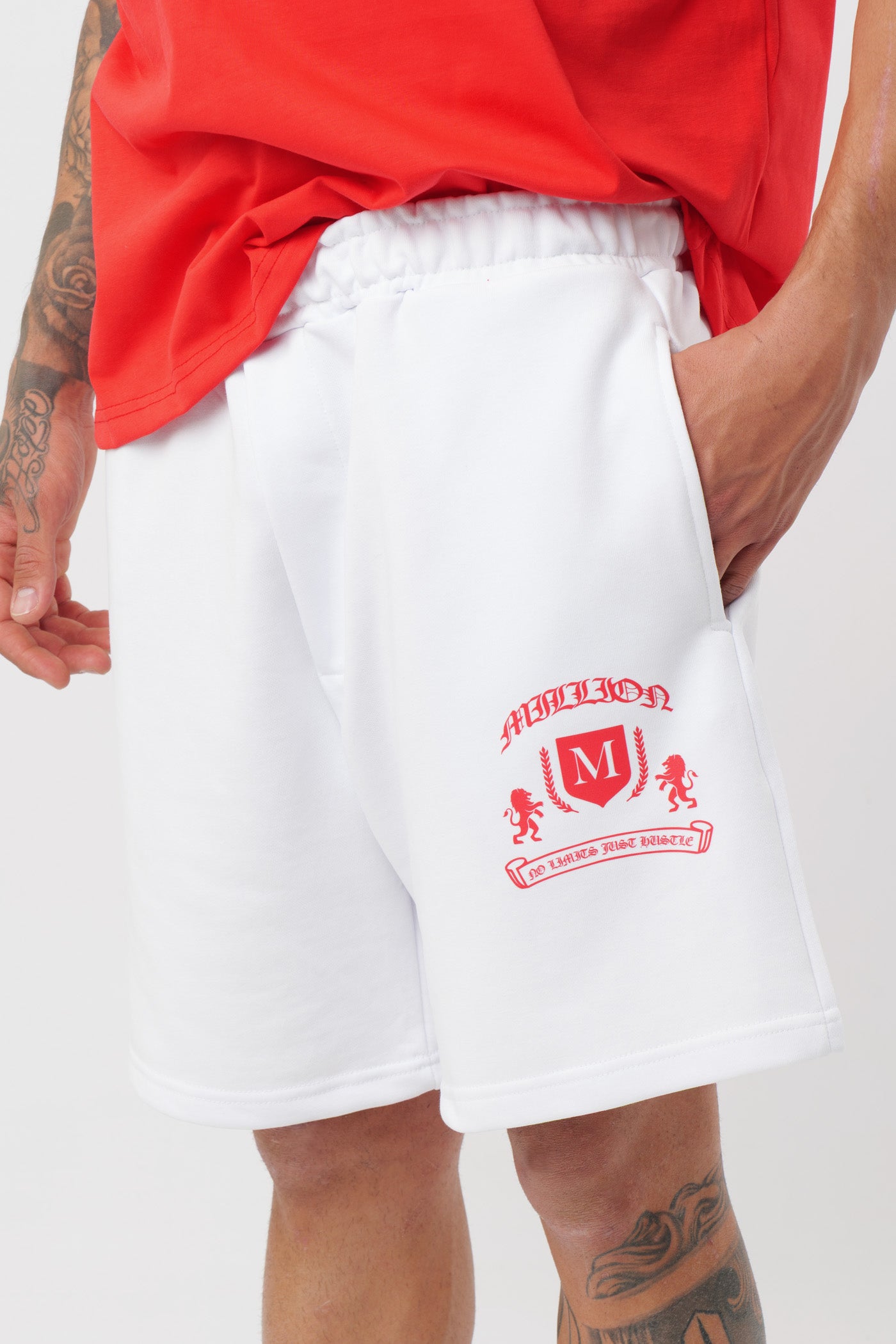 Calções Monarch Branco Vermelho