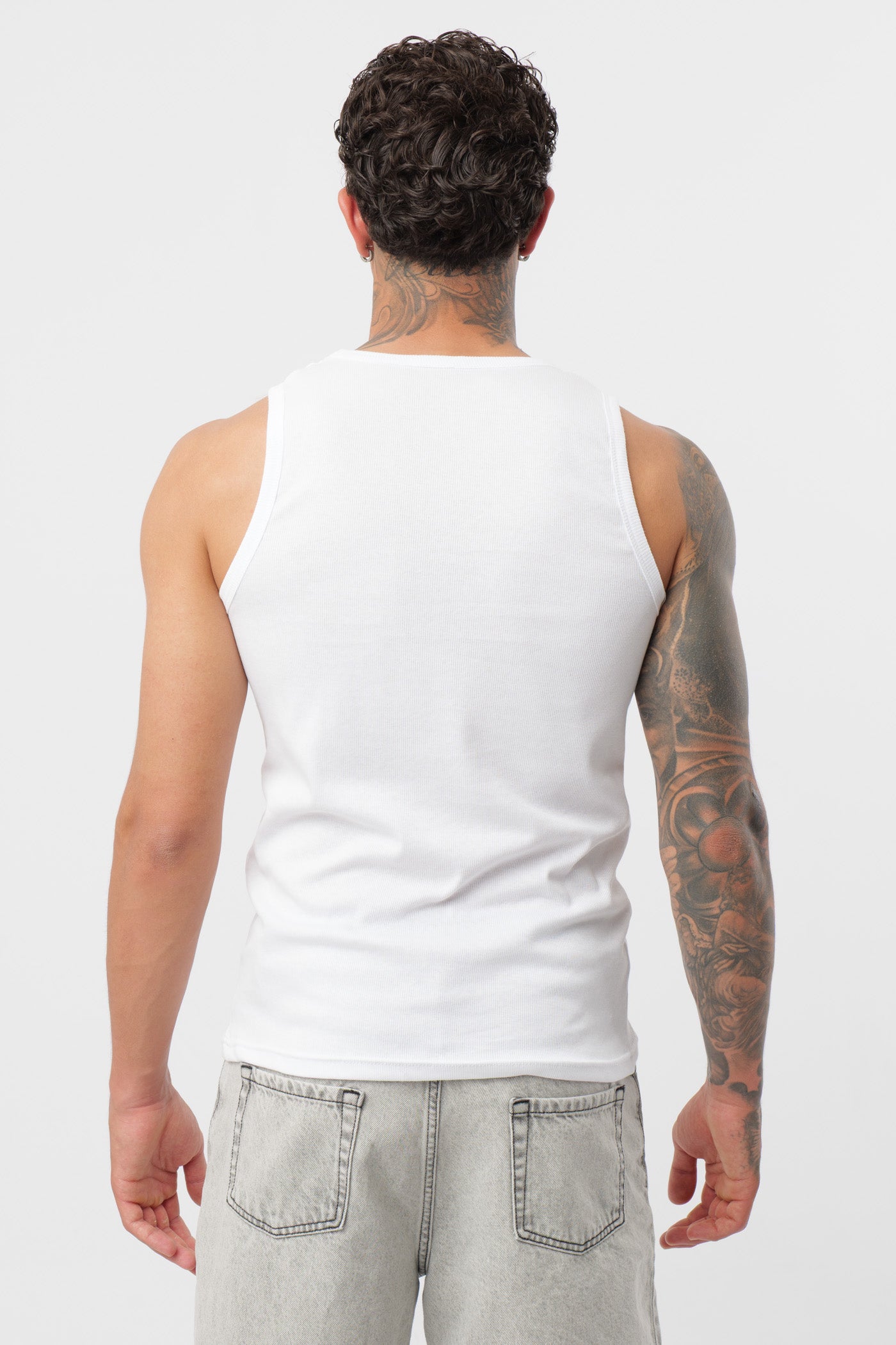 Camisola de Alças em Canelado Branca