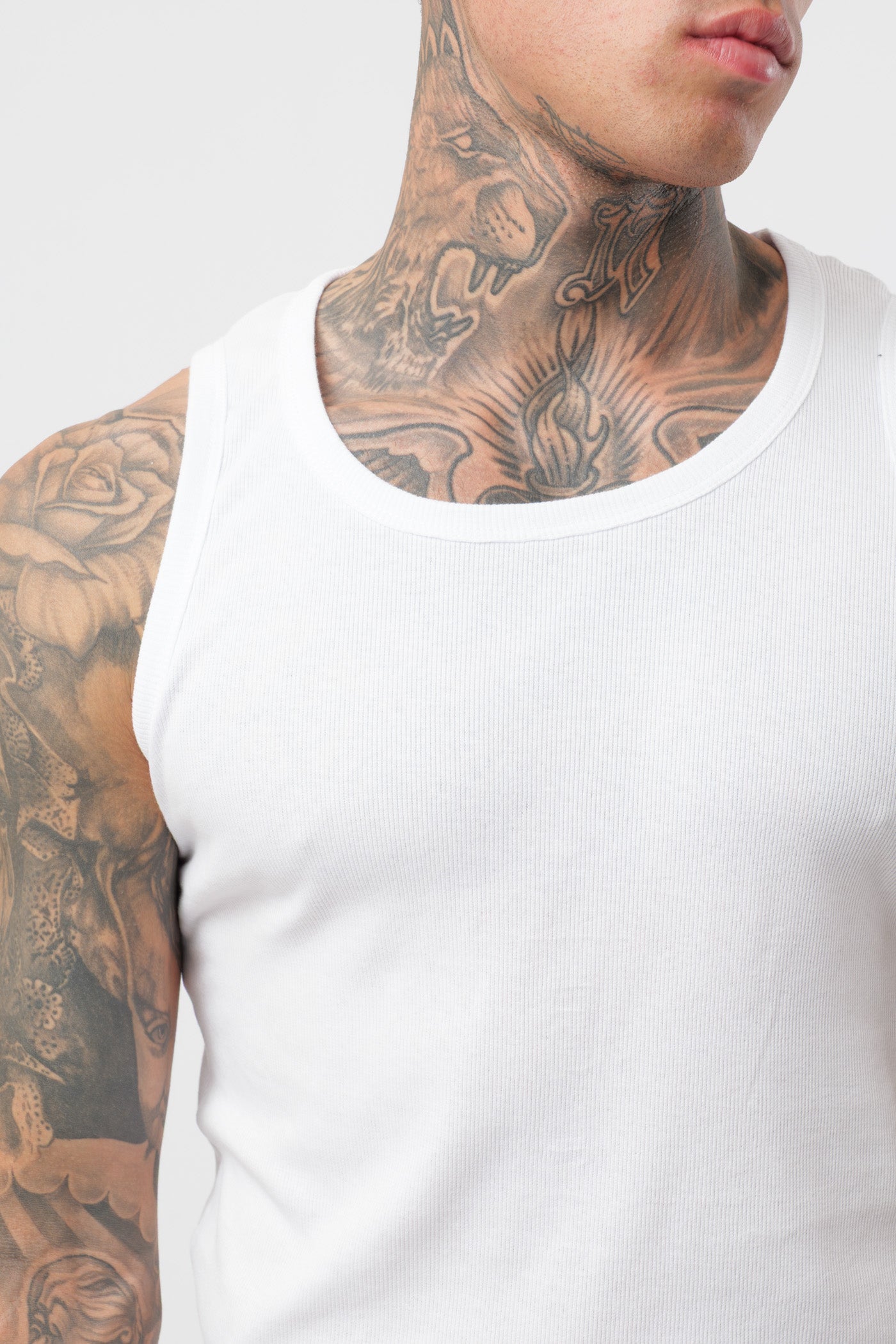Camisola de Alças em Canelado Branca