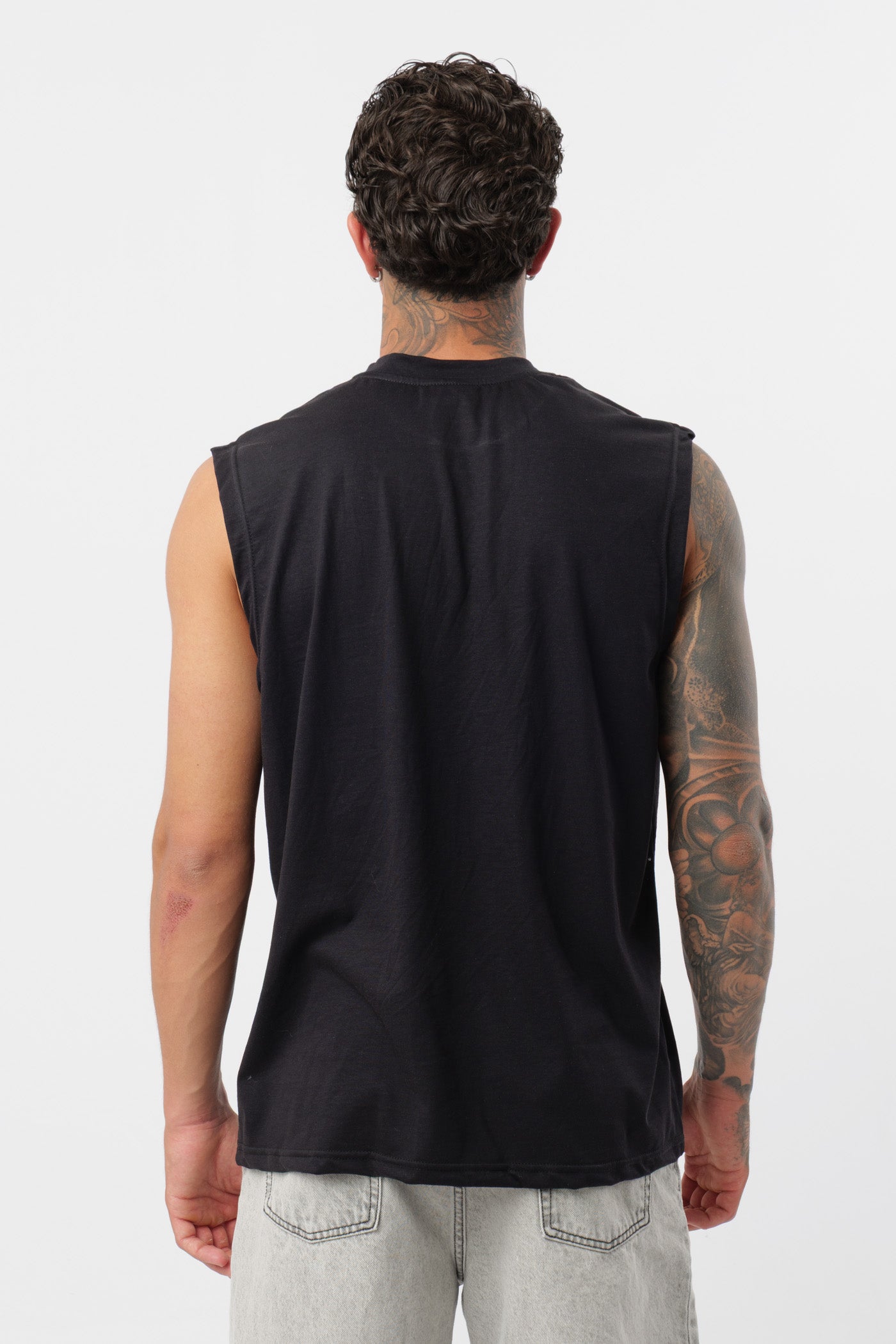 Camisola de Alças em Jersey Preta