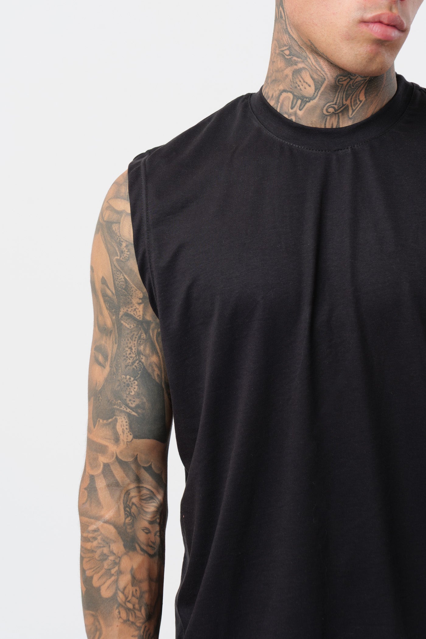 Camisola de Alças em Jersey Preta