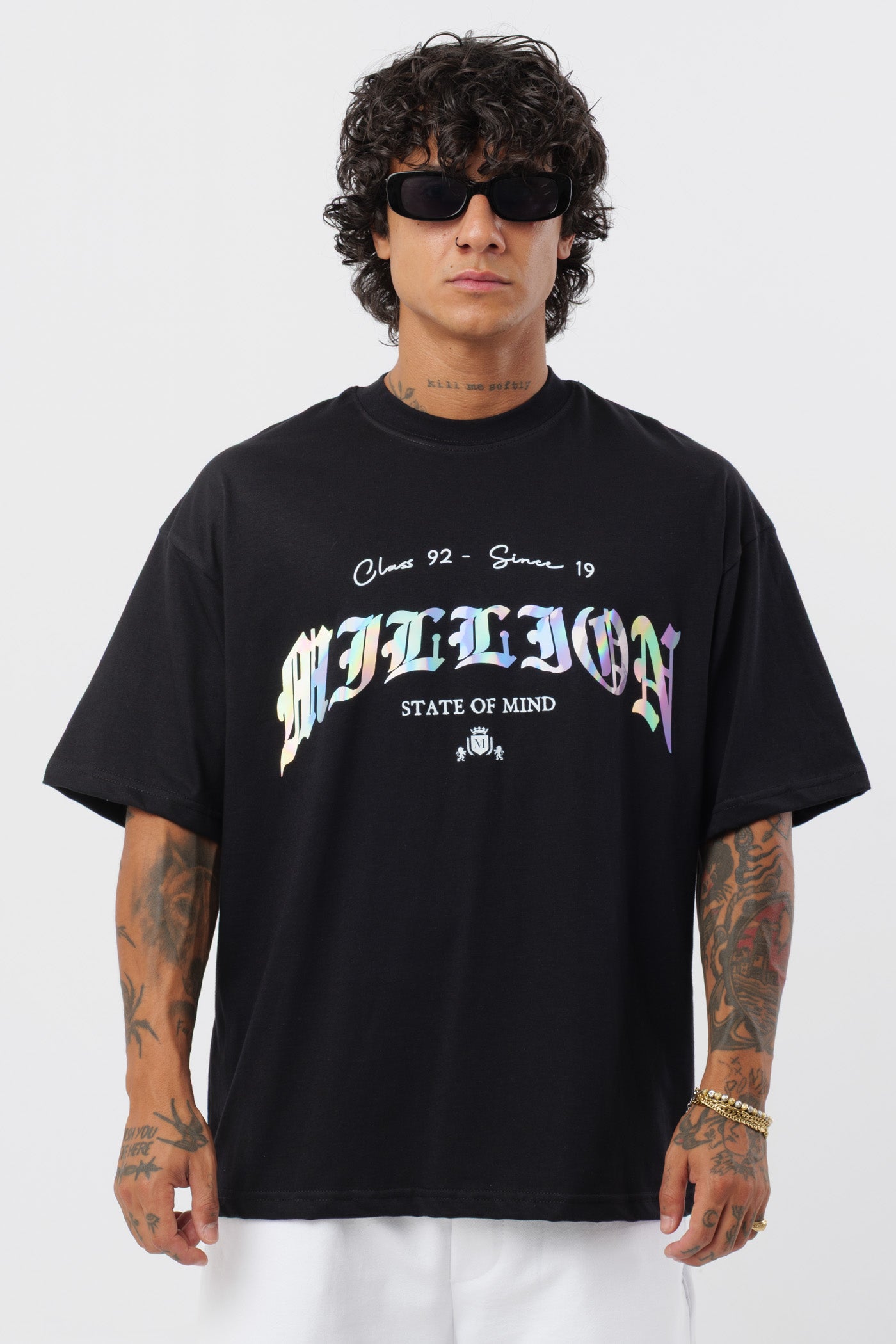 T-shirt Preta Holográfica
