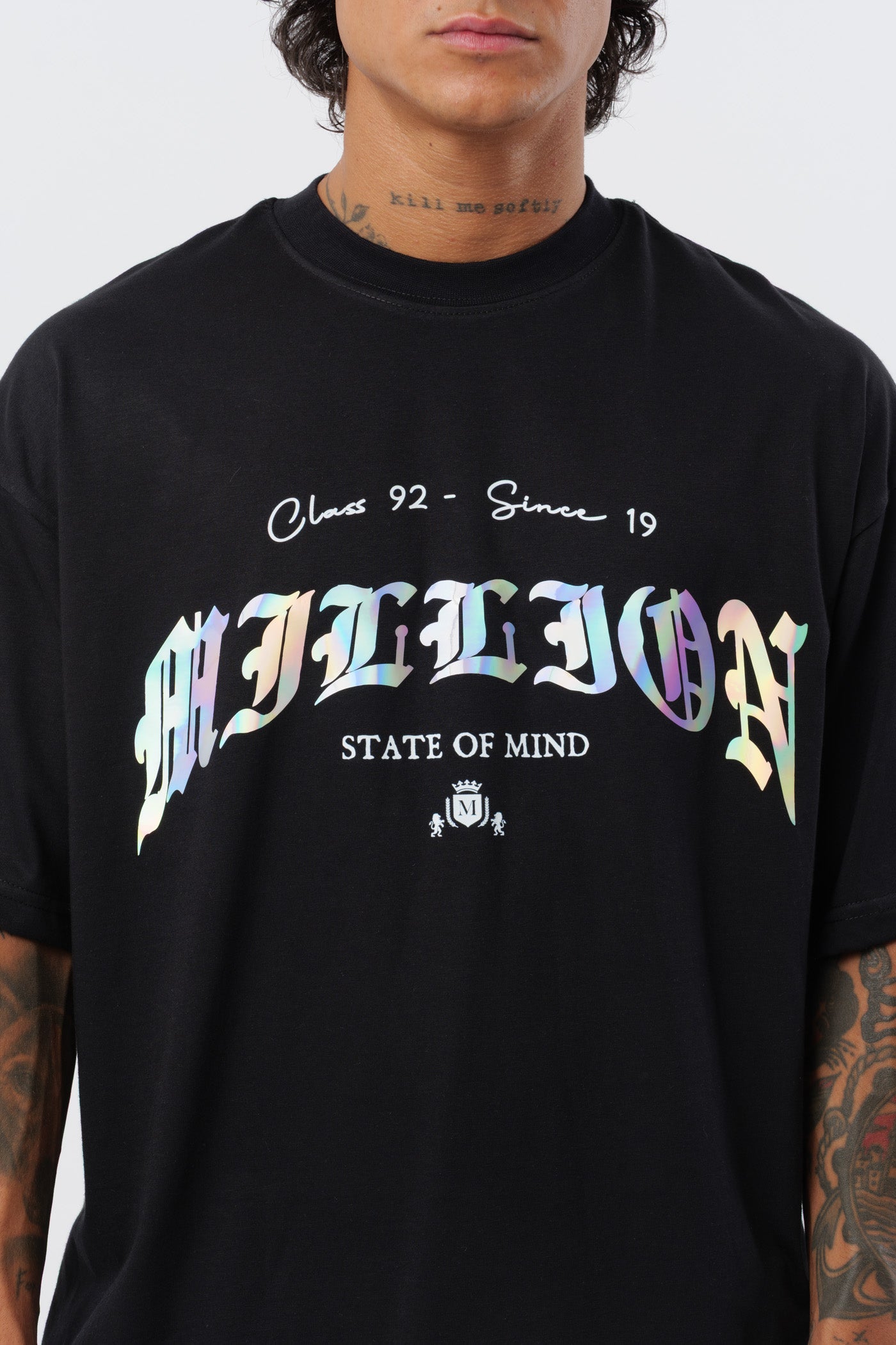 T-shirt Preta Holográfica