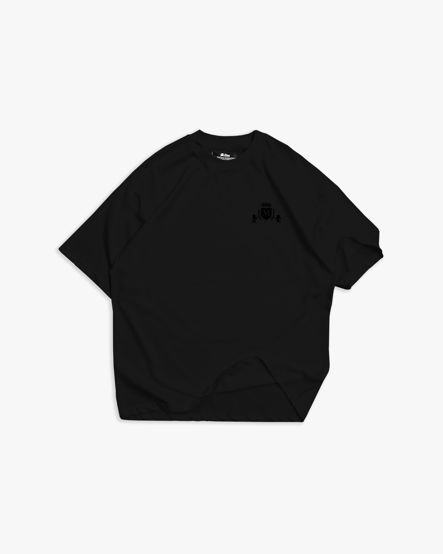 T-shirt Preta com Logo Preto