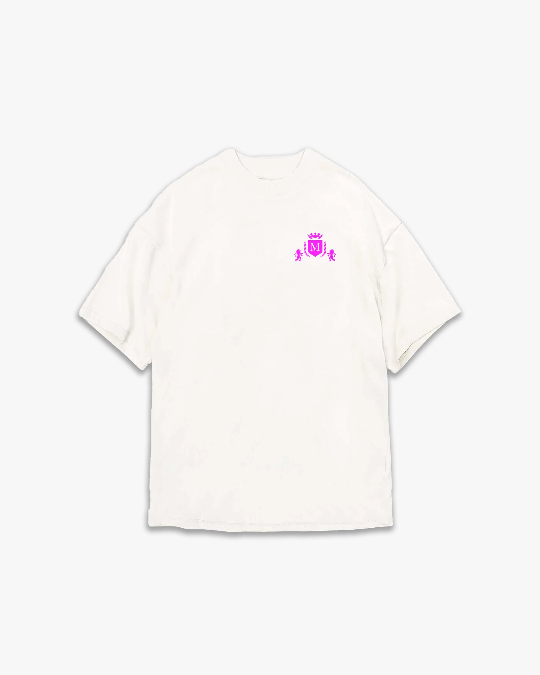 T-shirt Logo Branca Rosa Fluo