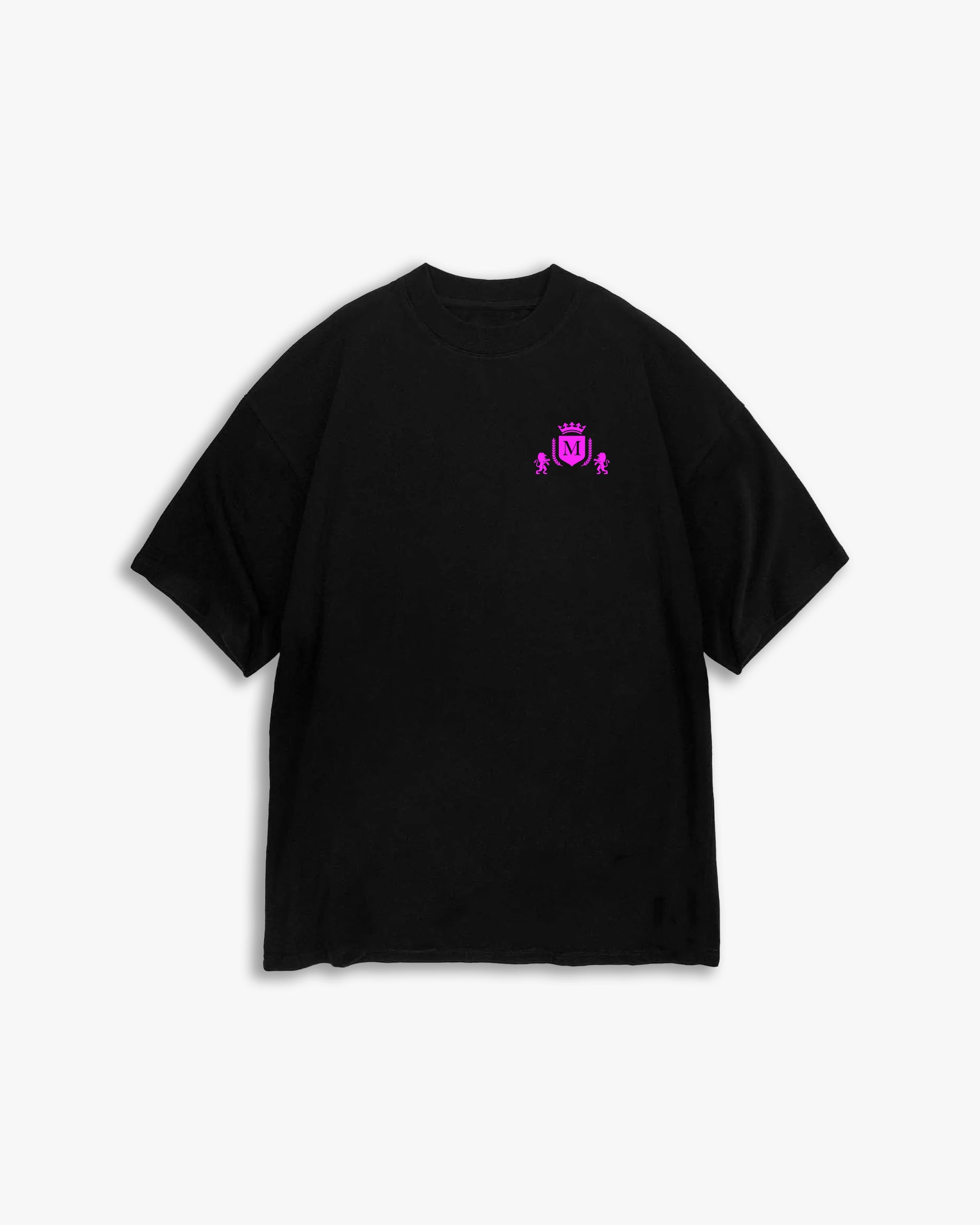 T-shirt Logo Preta Rosa Fluo