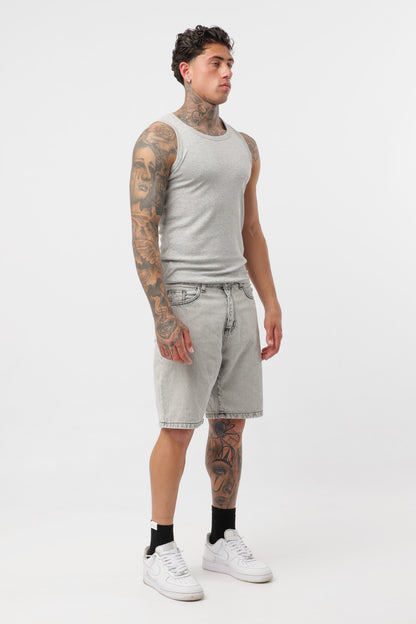 Camisola de Alças Canelada Cinzenta