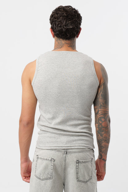 Camisola de Alças Canelada Cinzenta