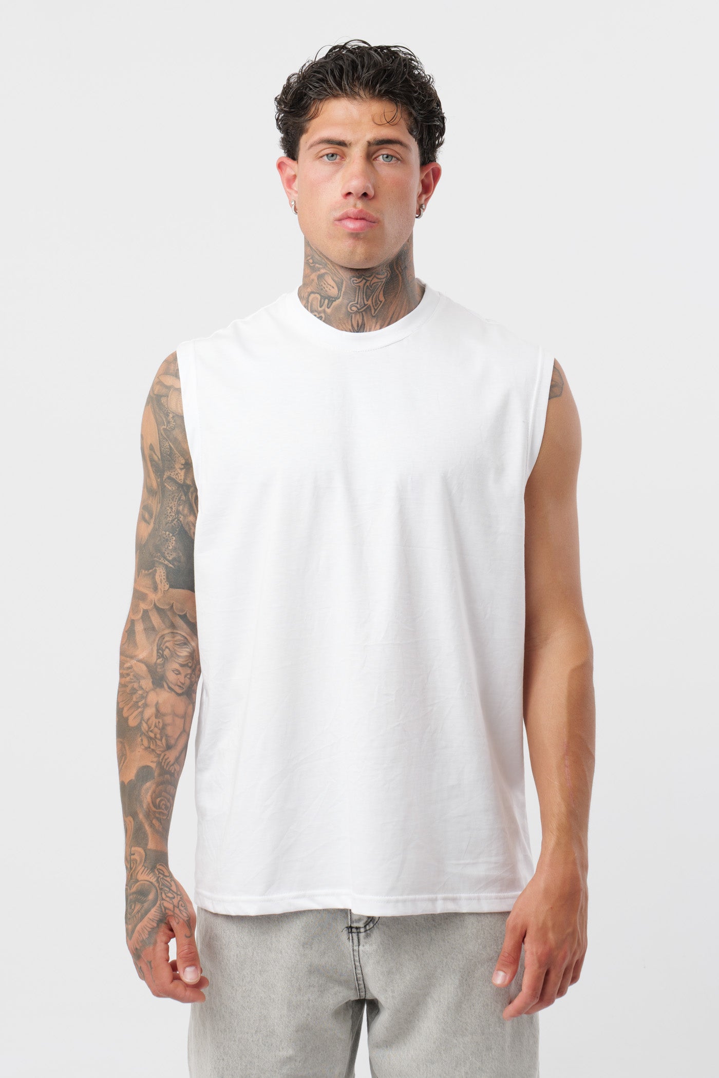 Camisola de alças em Jersey Branca